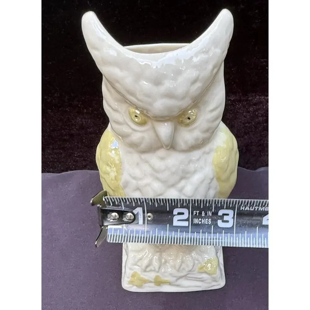 Vintage Belleek Owl Succulent Vase Ireland Early 6th Mark 1960’s Rare